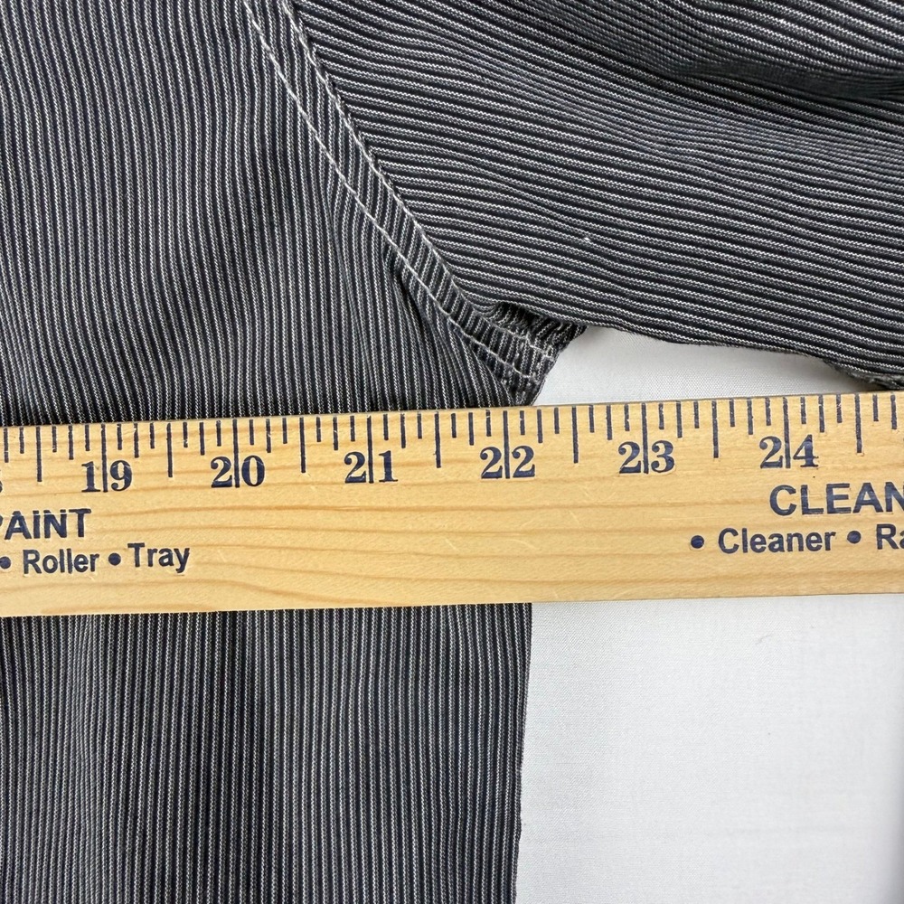 Michael Brandon Button Down Shirt Mens Large Grey Pinstripe Long Sleeve Workwear - Picture 7 of 8
